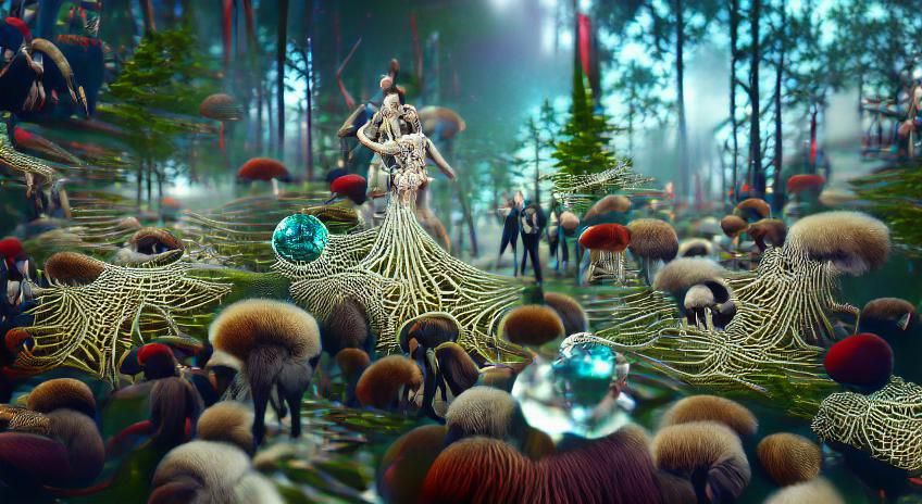 Quantum Mind in Mycelium Network: Detailed Art