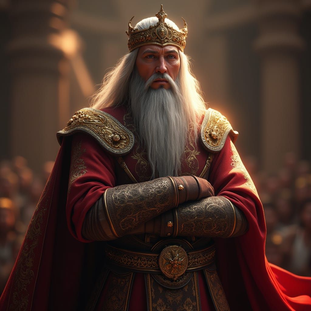 Detailed 3D Character in Ancient Attire, 8K Render