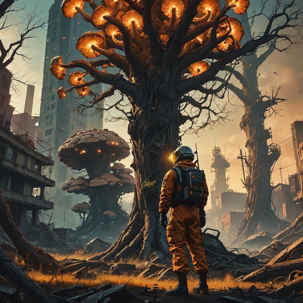 Soviet Soldier in Radioactive Wasteland Matte Painting