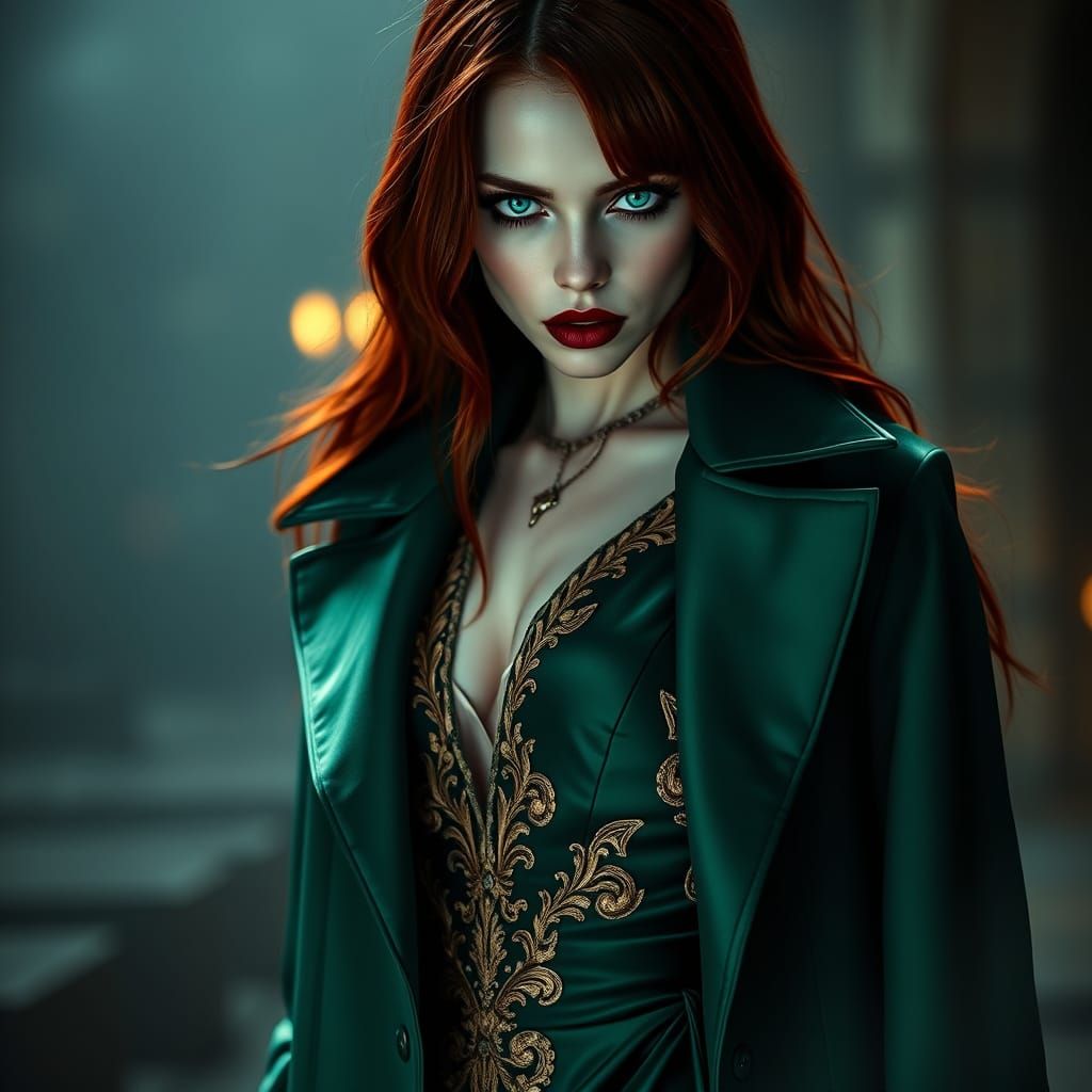 Vampire Supermodel Portrait in Noir Style