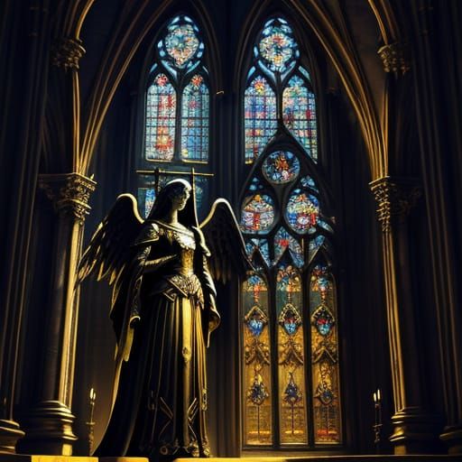 Angels of Light and Darkness in Gothic Setting
