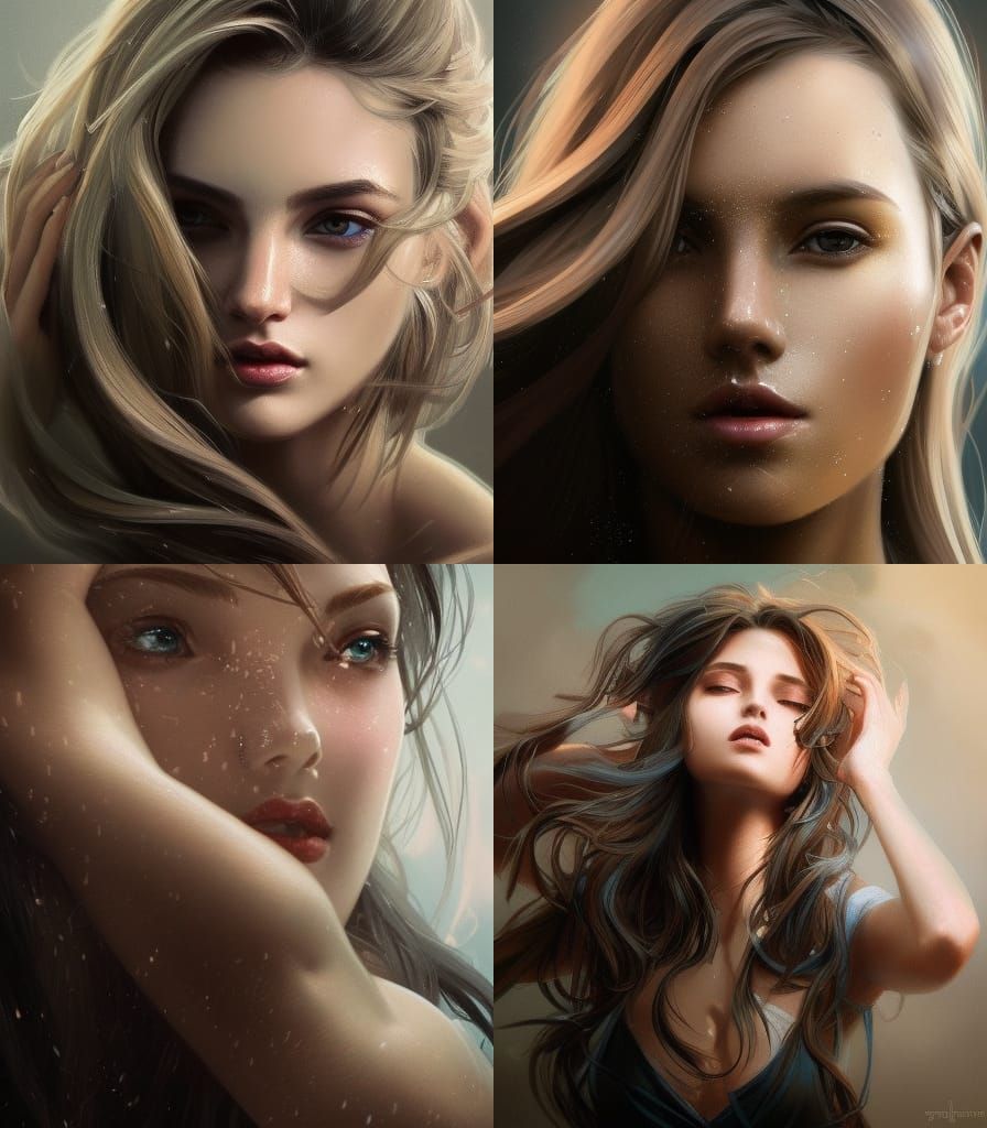 Beautiful Woman Portrait in Hyperdetailed Style