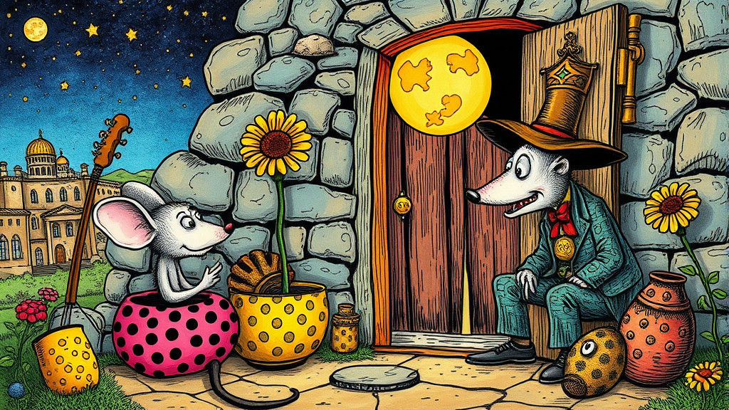 Psychedelic Comic Book Illustration of Mice