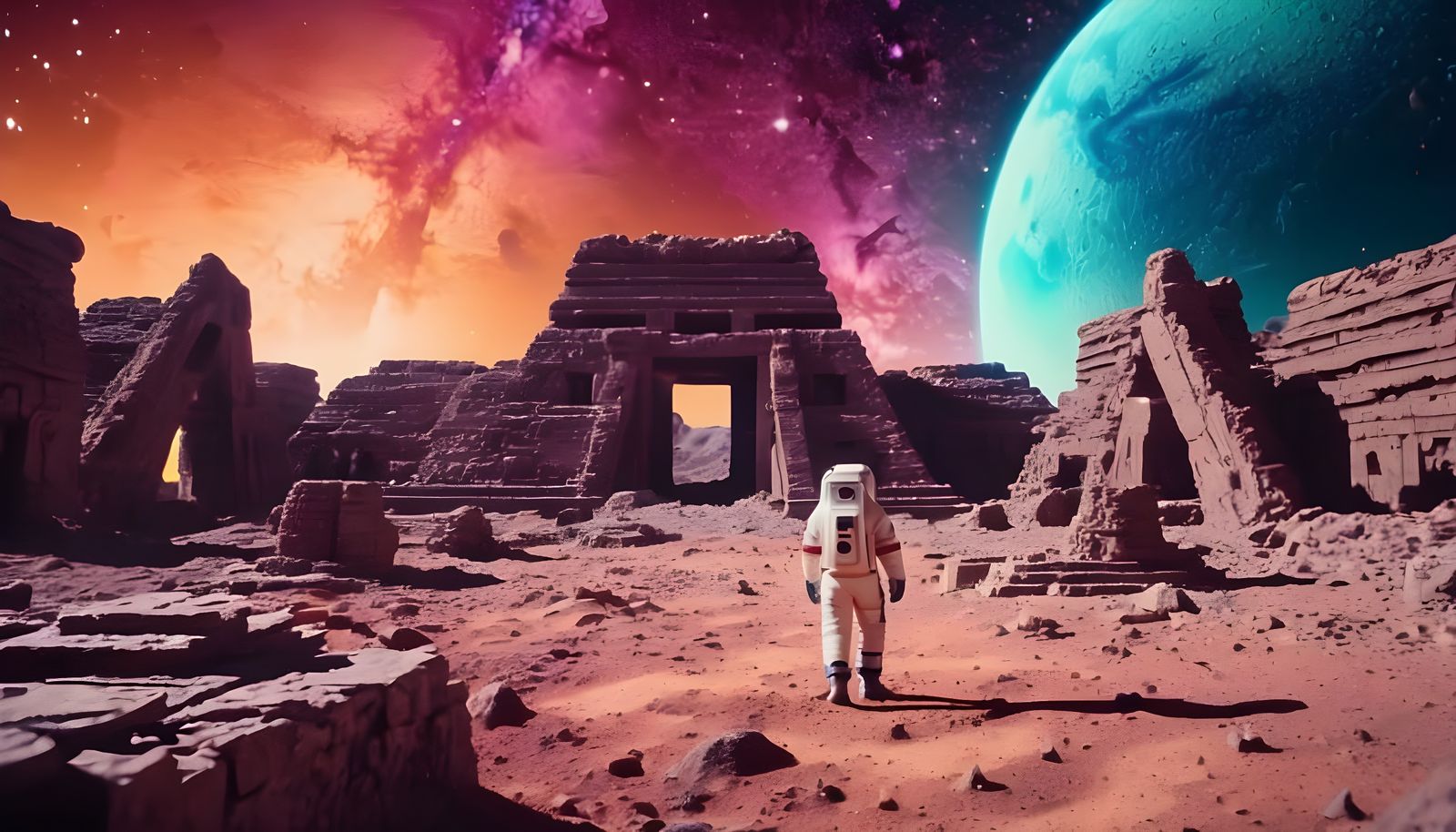 Cosmic Explorer in Ancient Lunar Temple