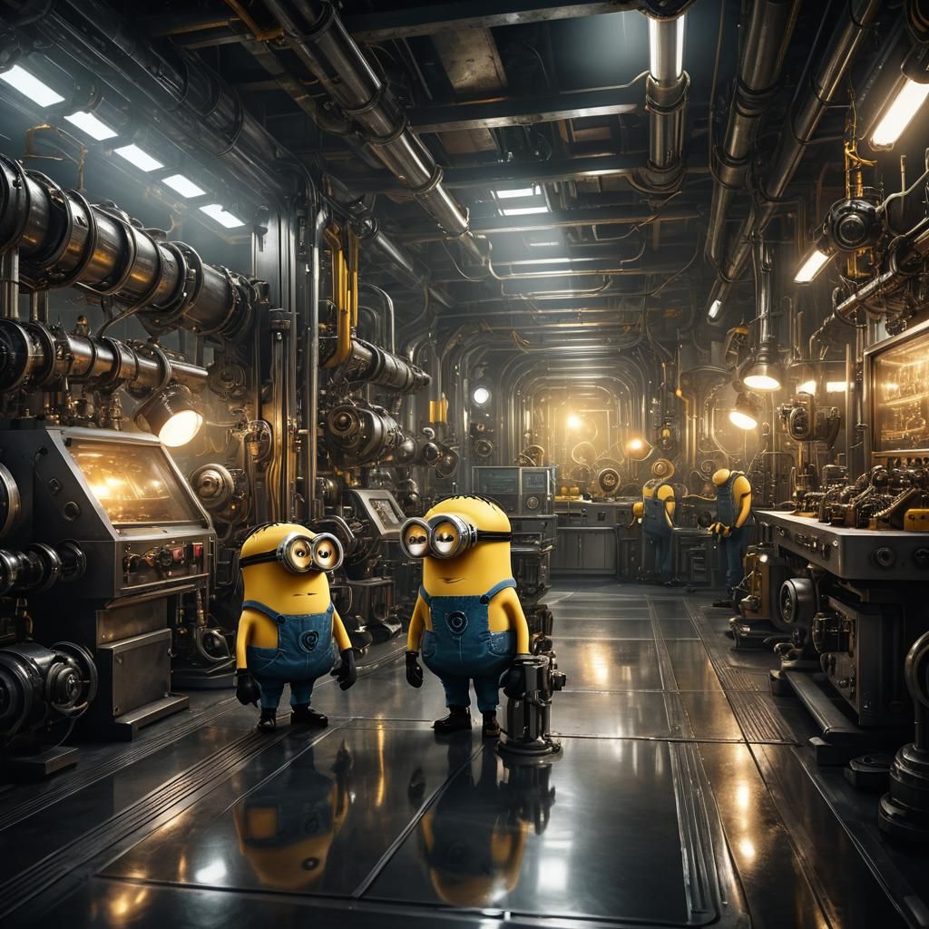 Mysterious Minions Lair in Hyperrealistic Cinematic Style