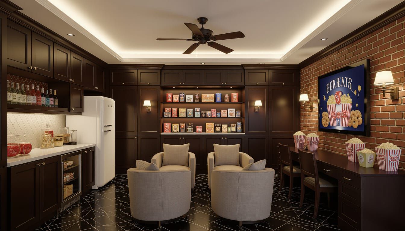 Victorian Movie Room with Secret Door