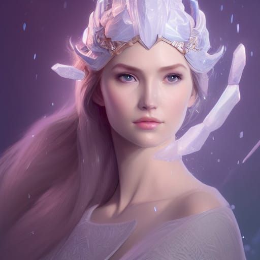 Ice Princess Portrait in Hyperdetailed Digital Art