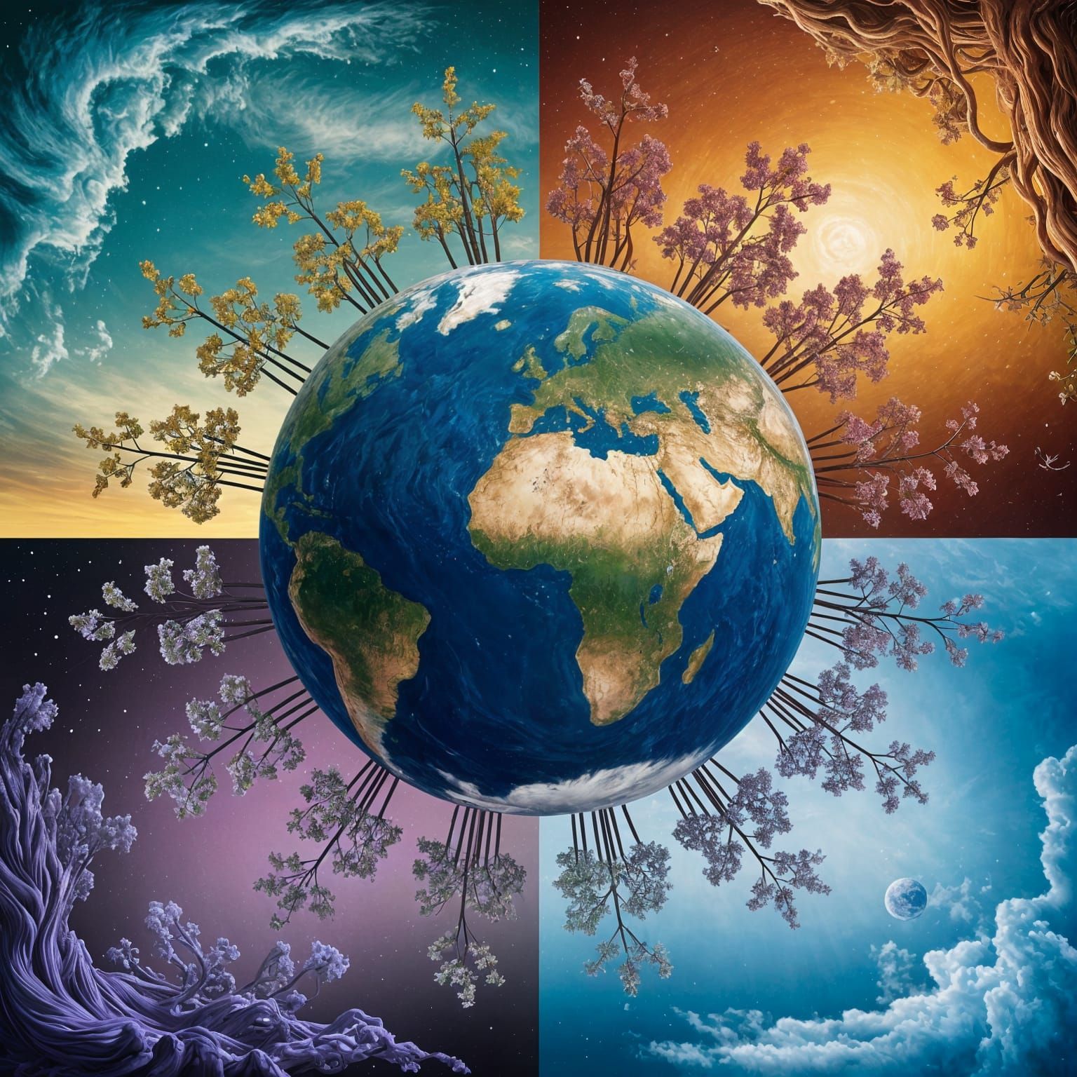 Ethereal Earth in Four Seasons