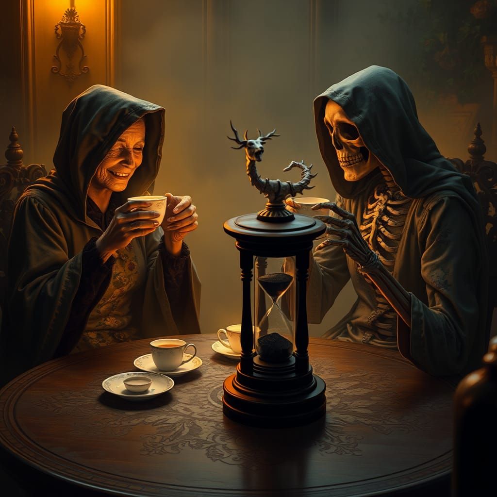 Grim Reaper's Tea Party: A Matte Painting