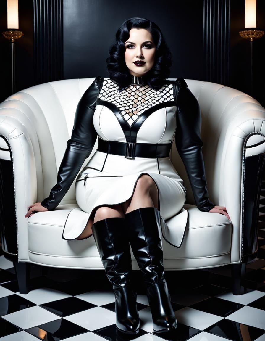 Art Deco Mosaic Portrait of a Gothic Woman