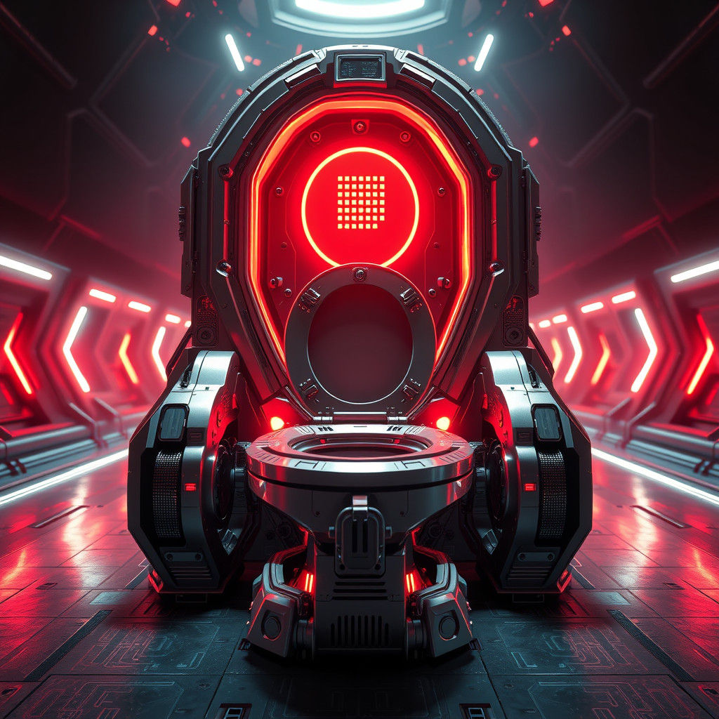 Futuristic Sci-Fi Toilet in Cinematic Setting