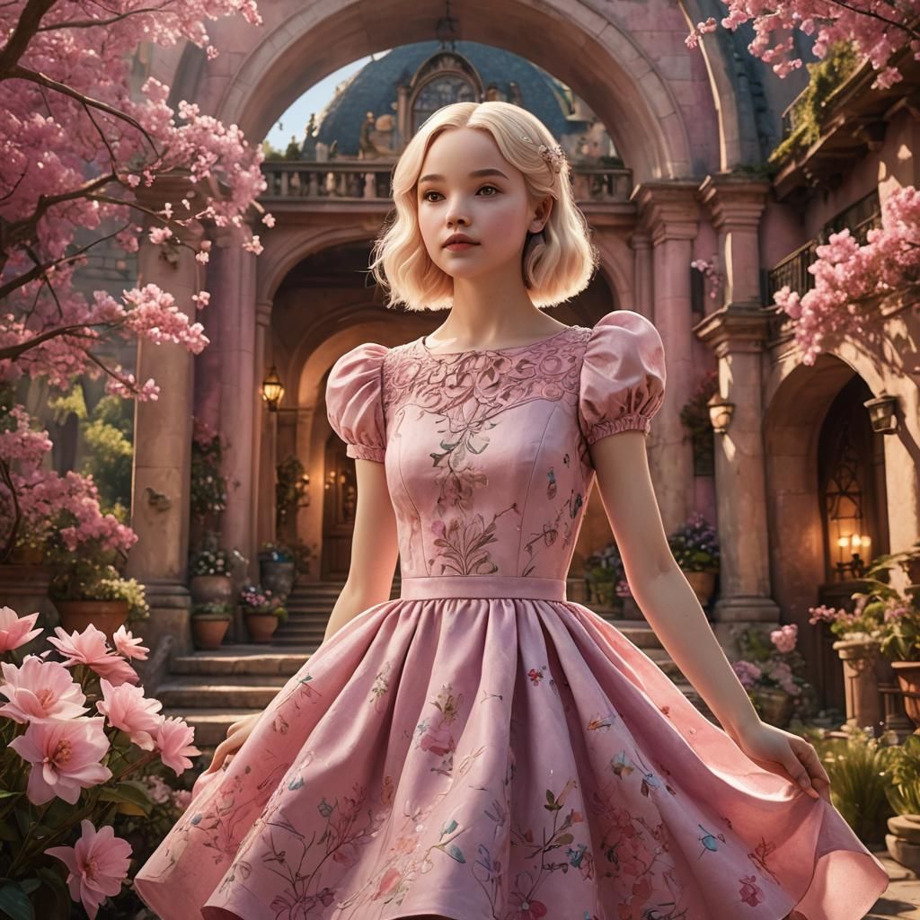 Dove Cameron in Whimsical Art Nouveau Portrait