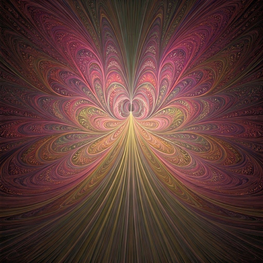 Ethereal Christmas Gown in Vibrant, Swirling Fabrics