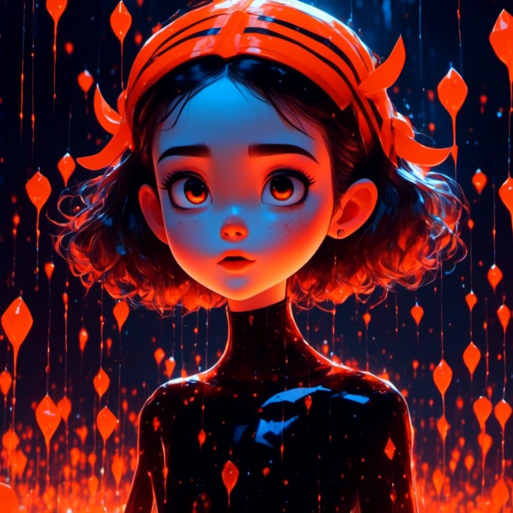 Ghostly Anime Girl with Piercing Gaze