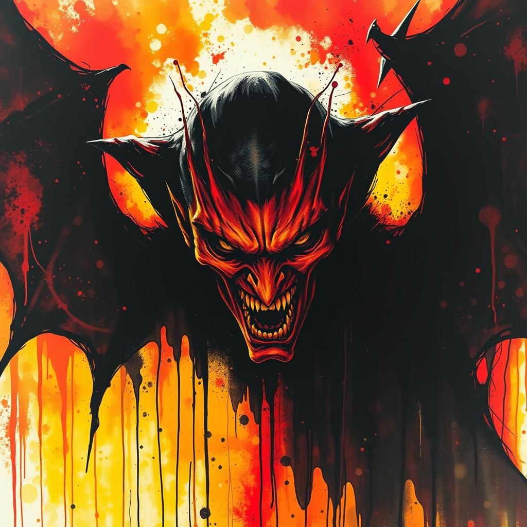 Dramatic Shadow Dracula in Liquid Watercolor Style