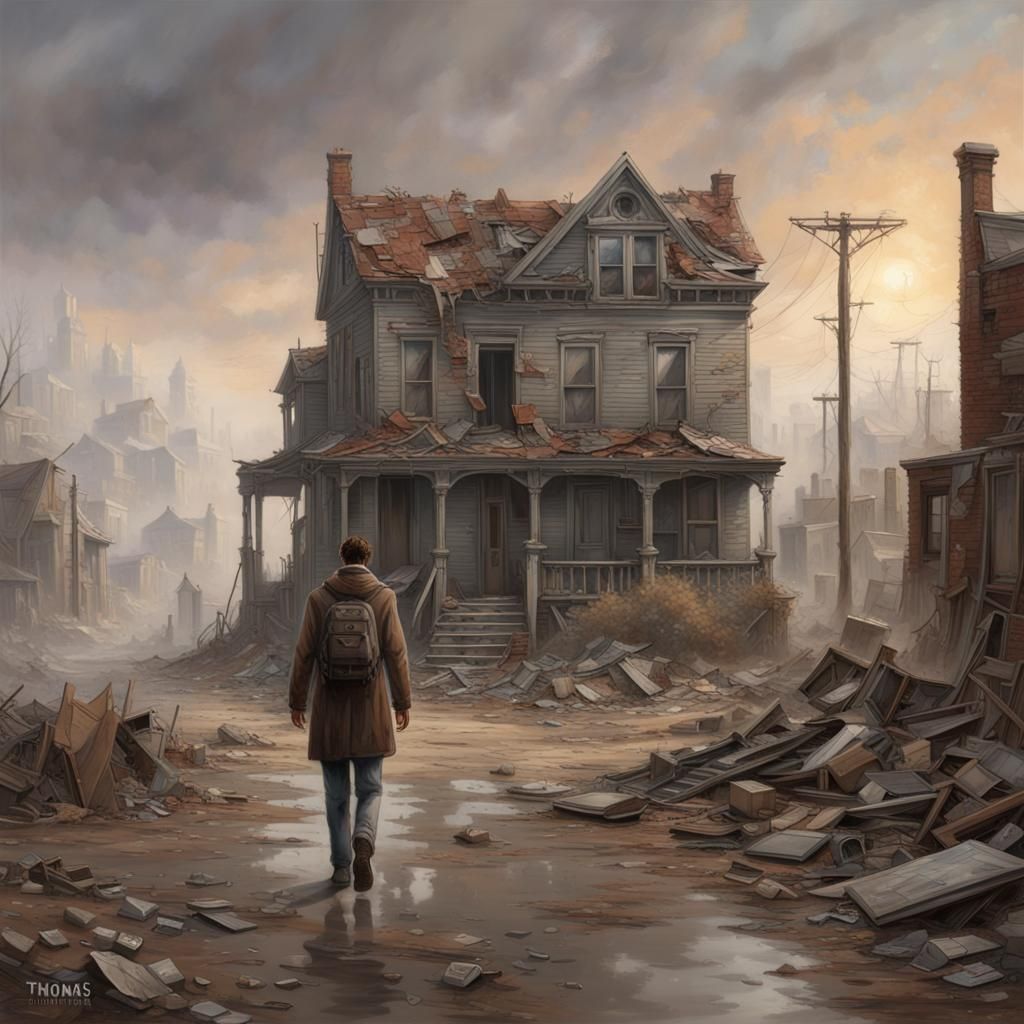 Post-Apocalyptic Wasteland: Abandoned City in Ethereal Style