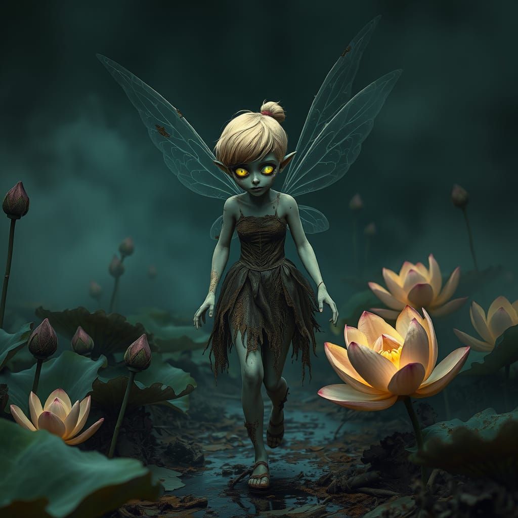 Zombie Tinkerbell in Haunted Lotus Garden