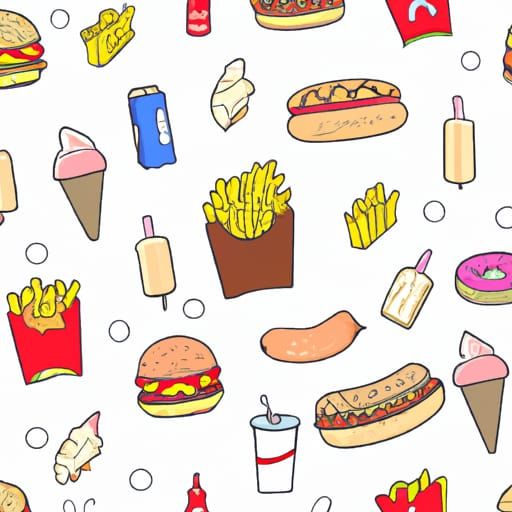 Seamless Junk Food Pattern Texture