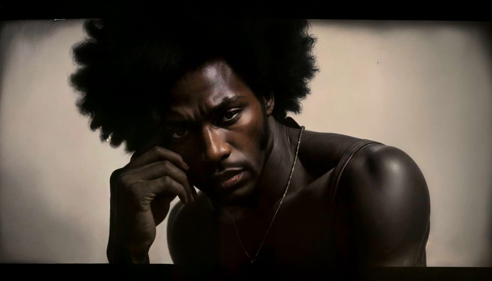 A Photorealistic Portrait of a 1970s African American Man