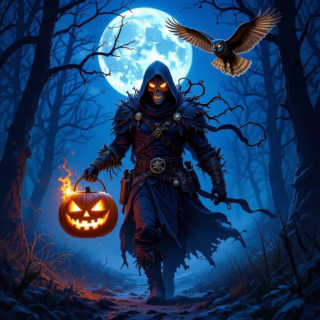 Tiefling Warlock Ranger Aberrant Horror with Owl Familiar