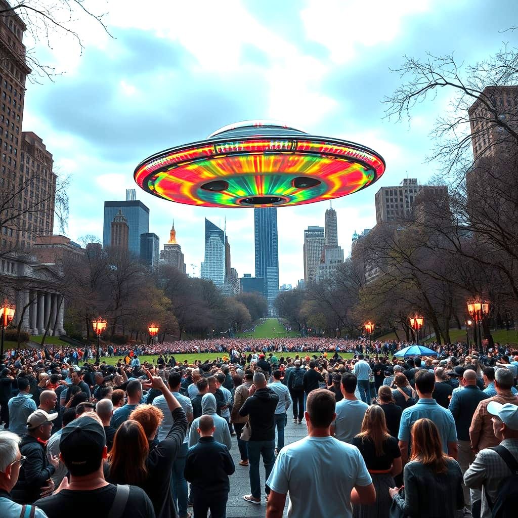 Alien Spaceship Descends Upon New York City