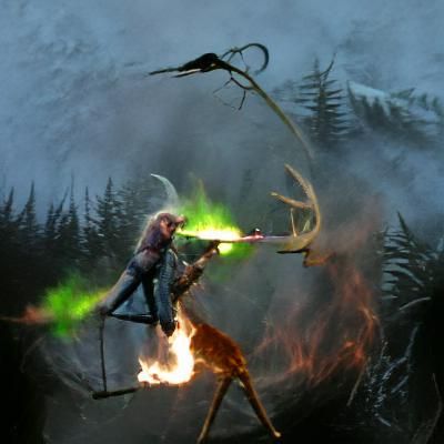 Ranger Faces Wendigo in Snowy Forest