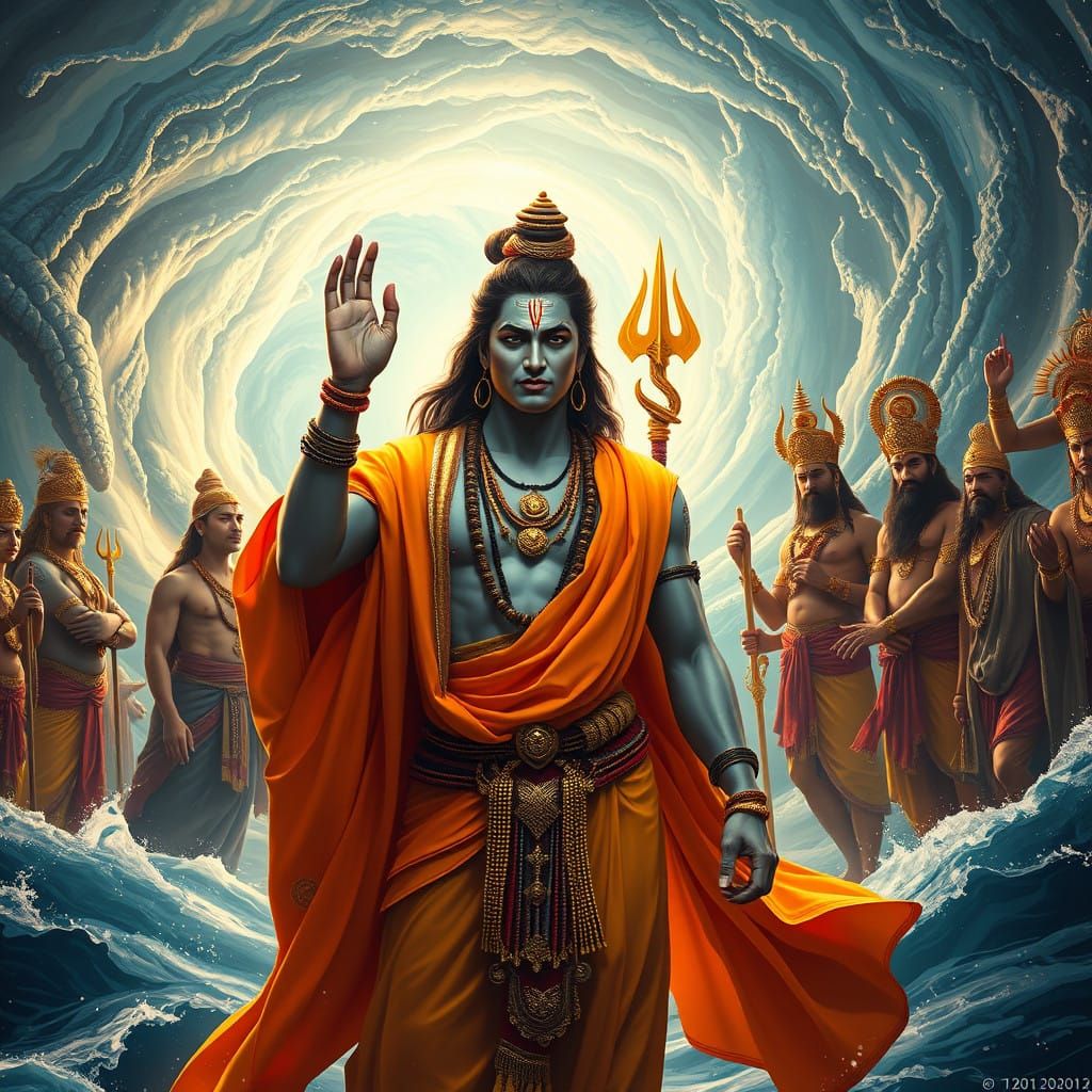 Hyper realistic oil painting: The rich tapestry of Hindu myt...