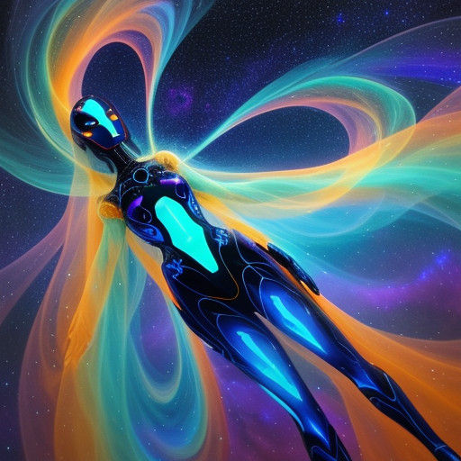 Ethereal Starlight Goddess Rises into the Cosmic Abyss