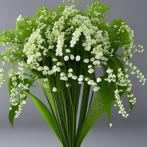 Lily of the Valley Bouquet with Butterflies