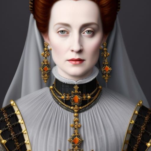 Photorealistic portrait of Mary Queen of Scots