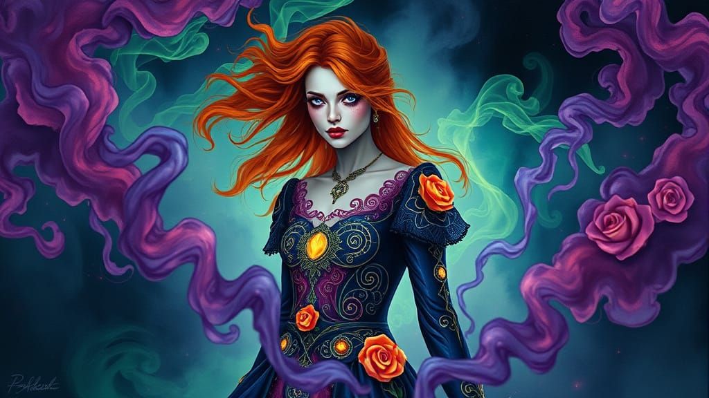 Spectral Sorceress in Whirling Vortex