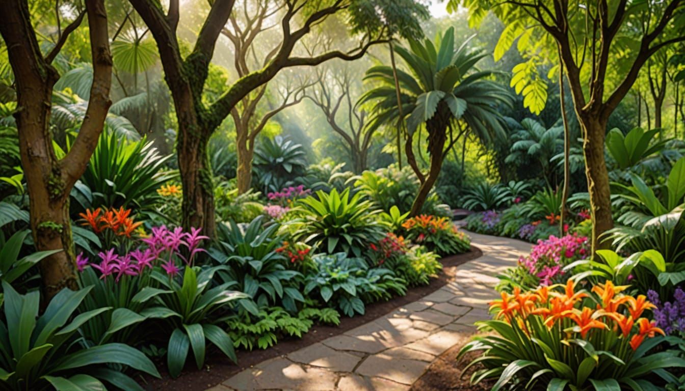 Botanical Garden Paradise in Vibrant Colors