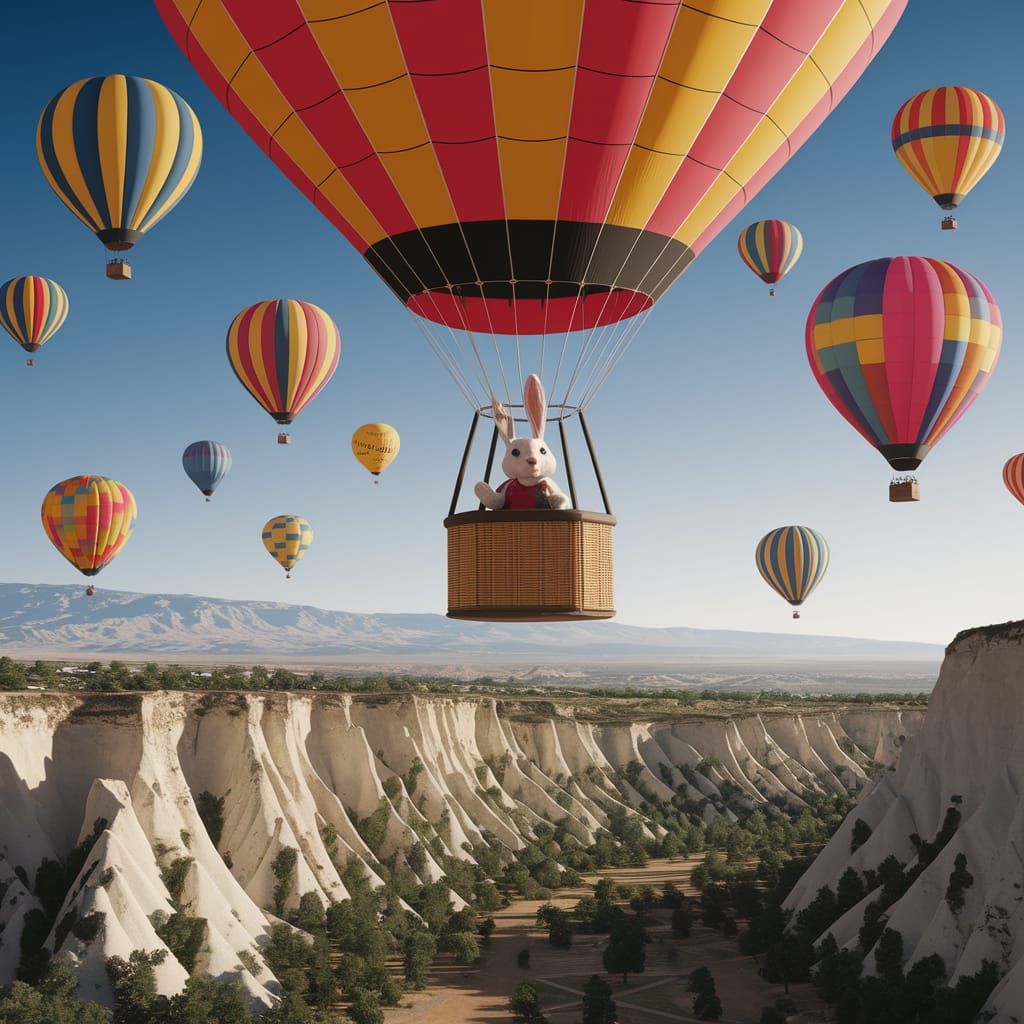 Rabbit Soars Above Albuquerque's Vibrant Balloon Fiesta