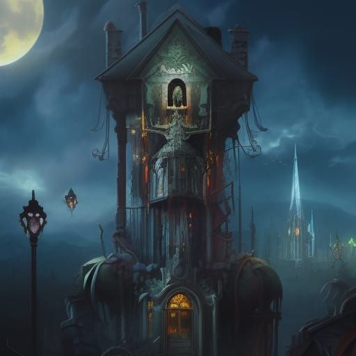 Eerie Zombie Portrait in Gothic Surrealism