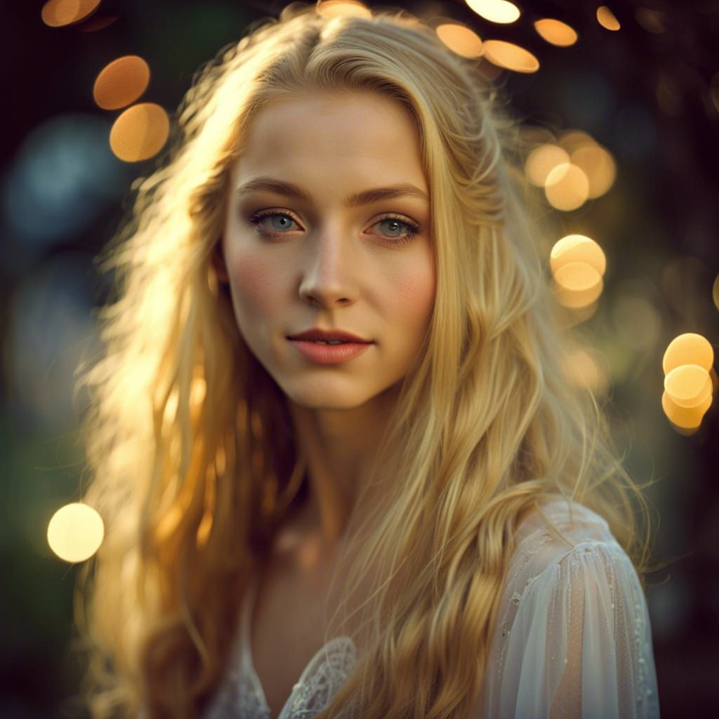 Blonde Teen Portrait with Striking Eyes