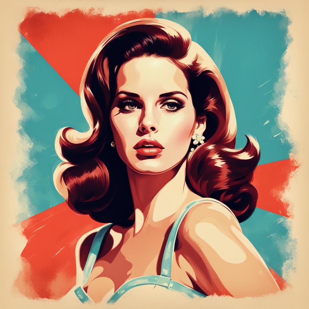 Lana Del Rey as 50s Pin-Up Girl