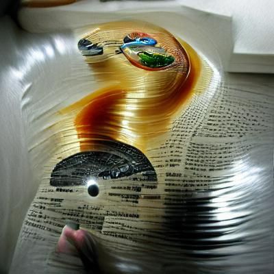 Detailed Vinyl Record Close-Up on Turntable