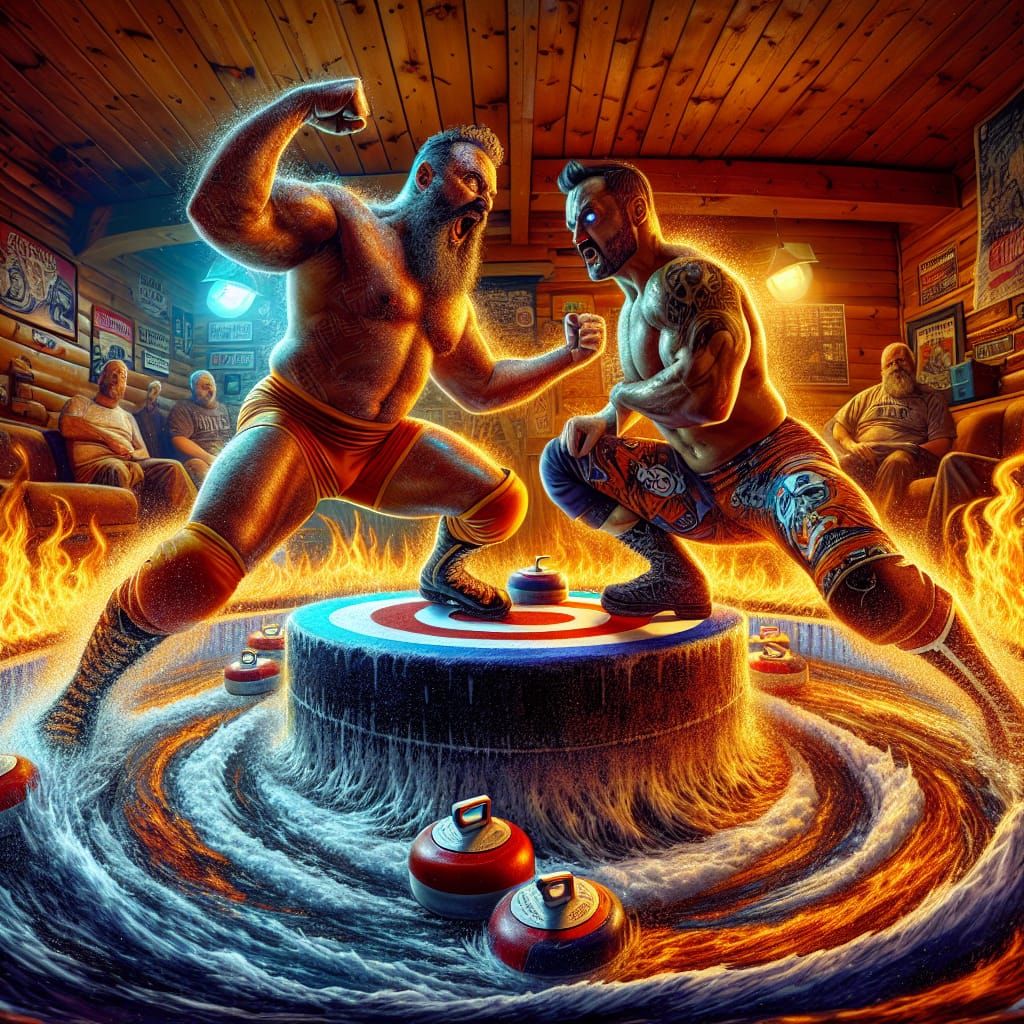 Intricate Wrestling Match in Lumberjack Inferno