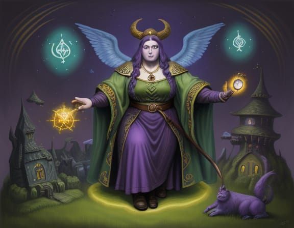 Dwarf Sage in Magical Lab, Surreal Oil Painting