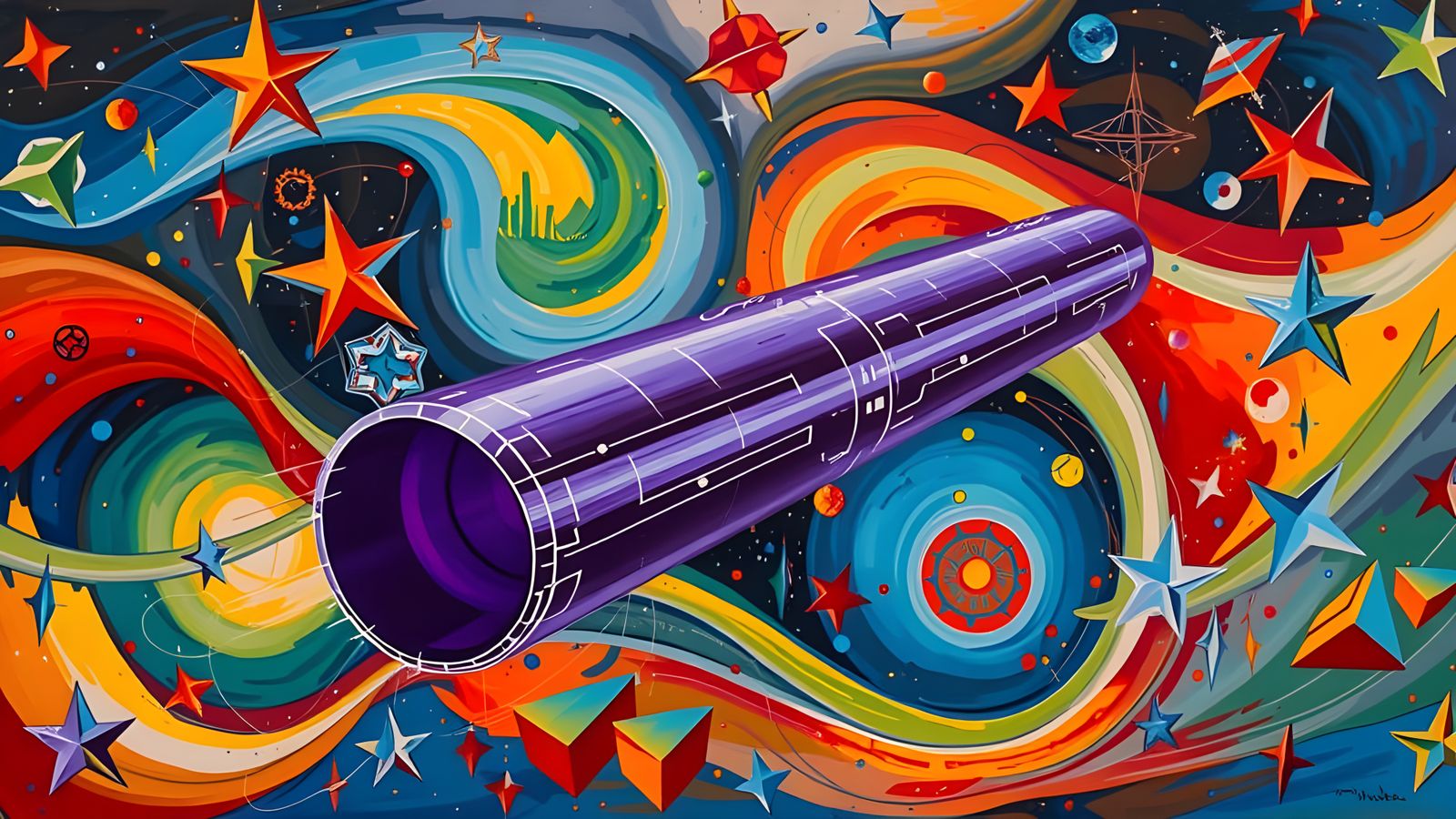 Prolate Cylinder Races Through Impasto Oil Paint Cosmos