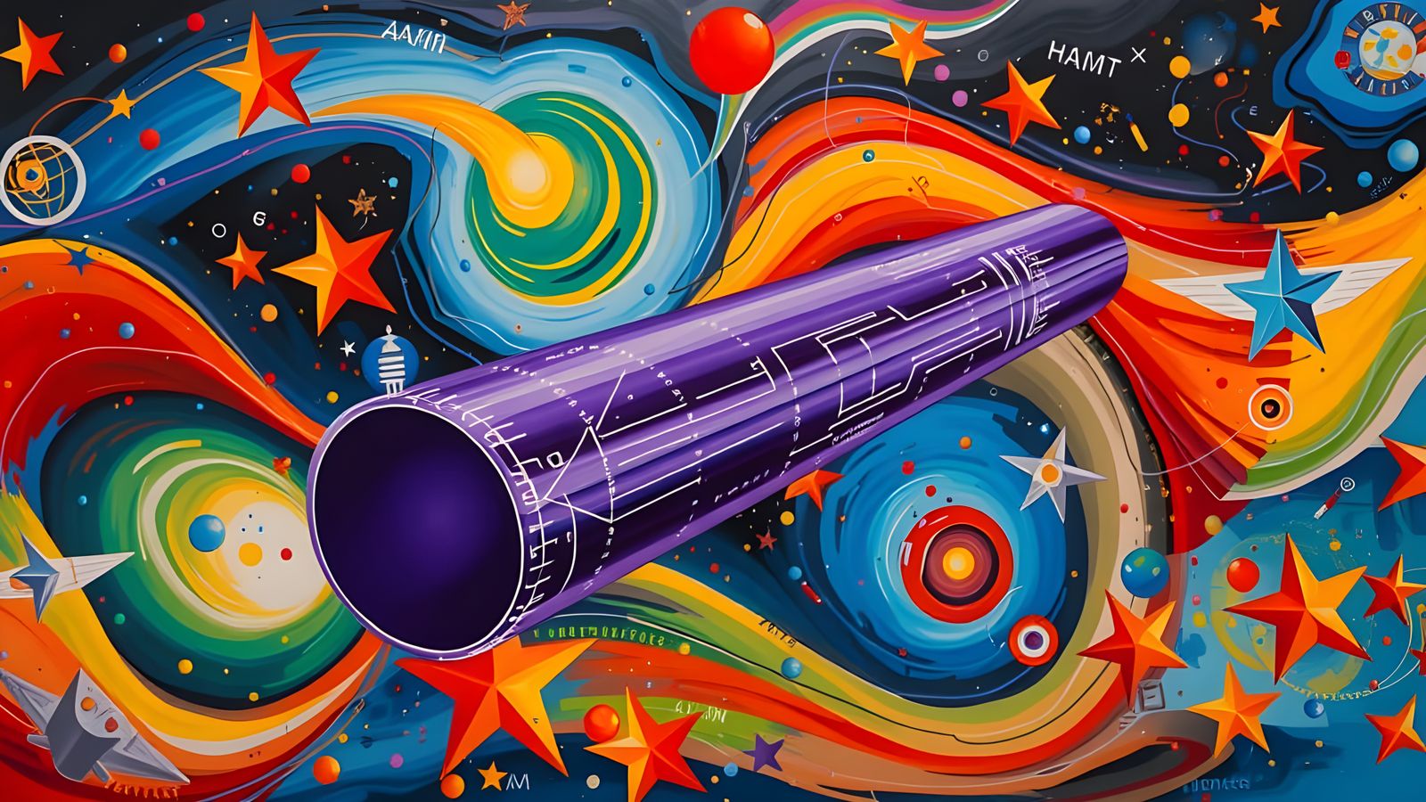 High-Velocity Cylinder Races Through Impasto Cosmos