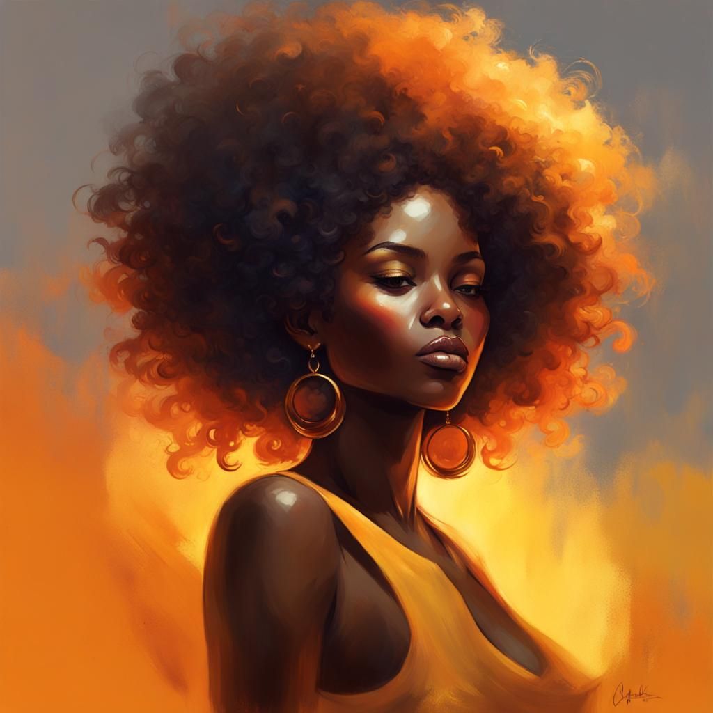 Striking Portrait of Woman with Ombre Wavy Hair