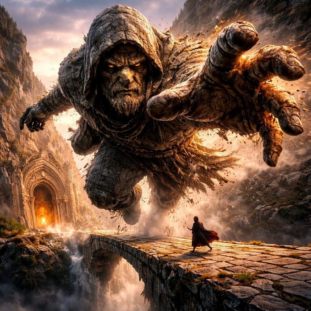 Divine Rugged Figure in Dynamic Pose, Fine Art Photography