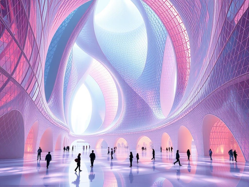 Neo-Futuristic Cityscape with Parametric Design