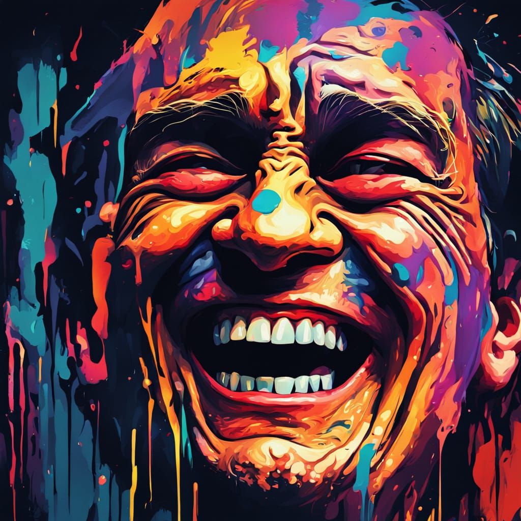 Maniacal Laughter in Dark Surreal Fauvism