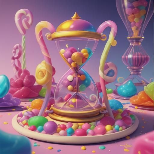 Sandman with Hourglass in Candy Art Style
