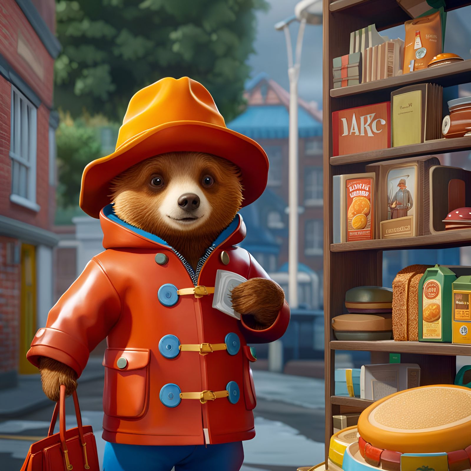Paddington Bear in Photorealistic Storybook Illustration
