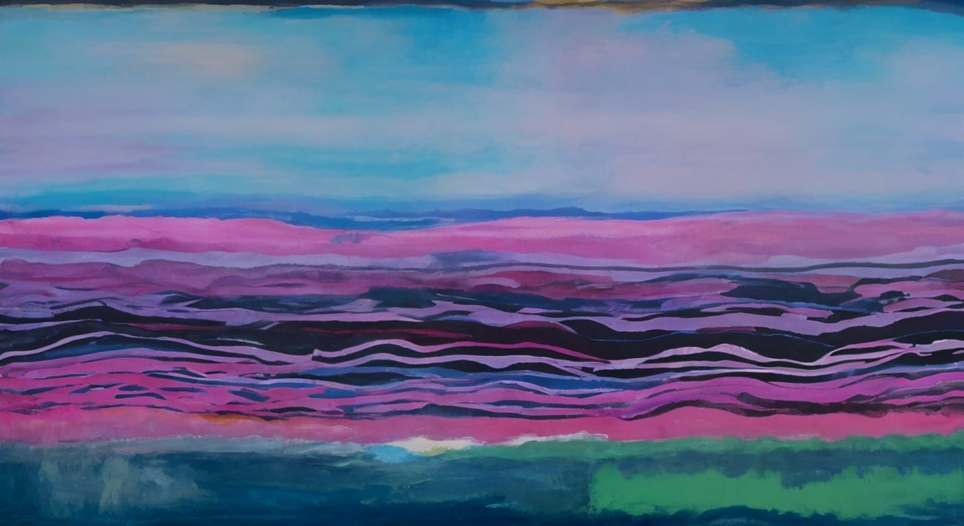 Abstract Rainbow Stripes in Mark Rothko Style