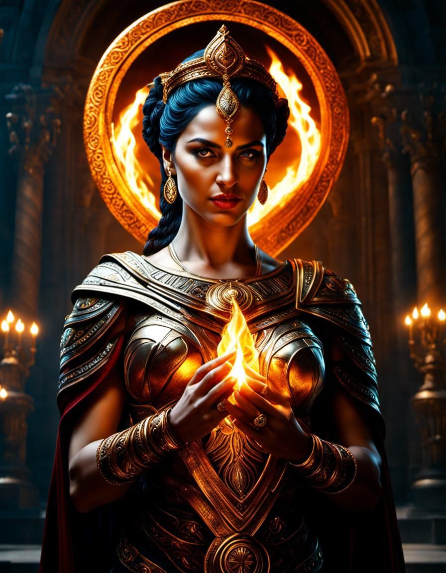 To summon back the fire witch.
To the court of the crimson king.