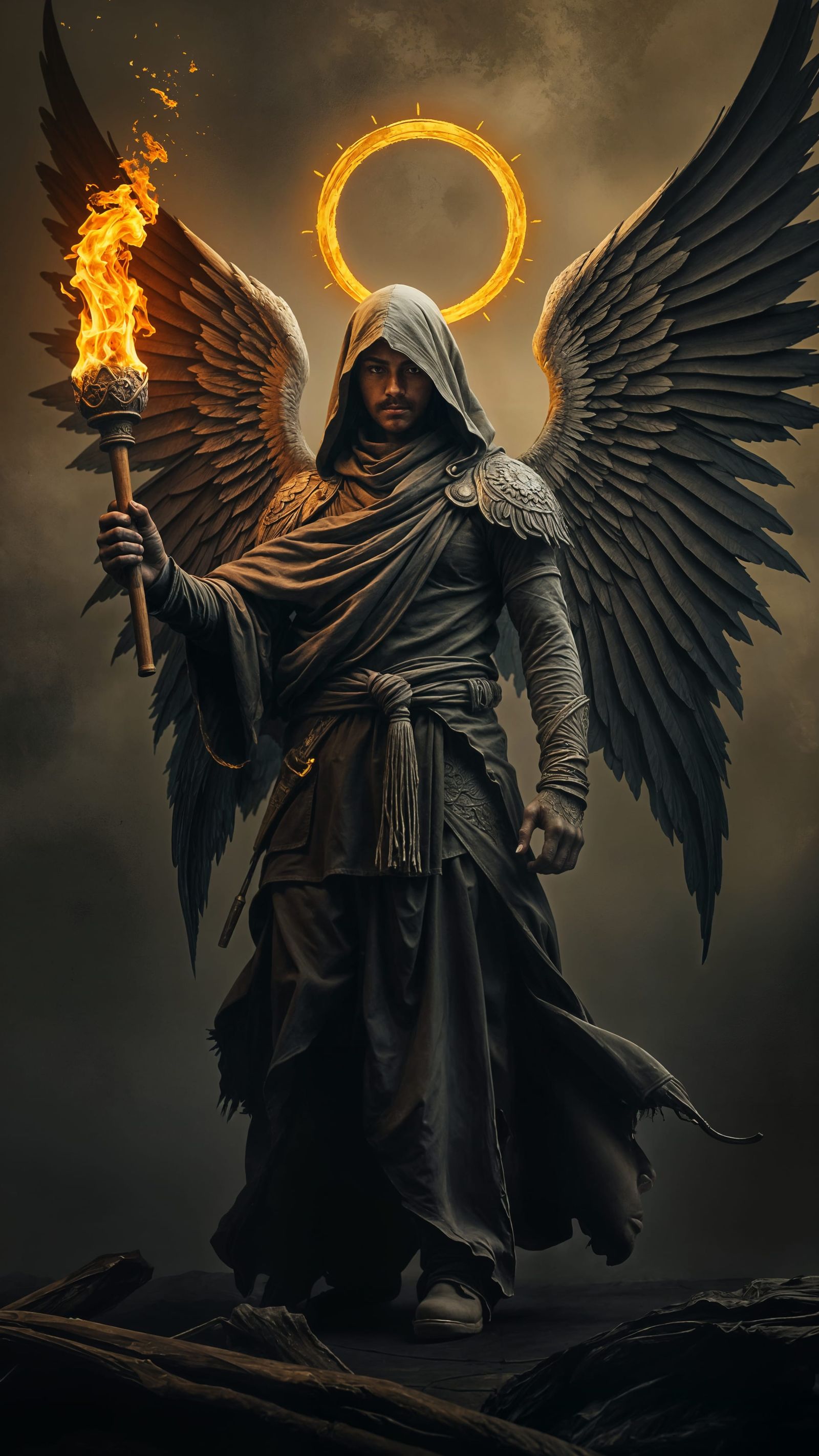 Surreal Angel Warrior Ignites the Darkness in a Haunting Art...